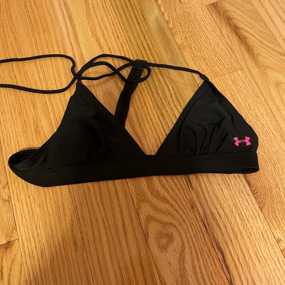 size small under Armour swimming top with pink logo
